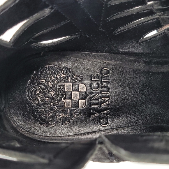 Vince Camuto Prestetta Ankle Boots Booties Pointed Toe Suede Cutout Side Black - Picture 11 of 12